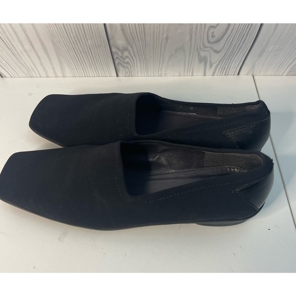 Black Stuart Weiztman Square Toe comfort Flat Size 8 - Picture 3 of 8